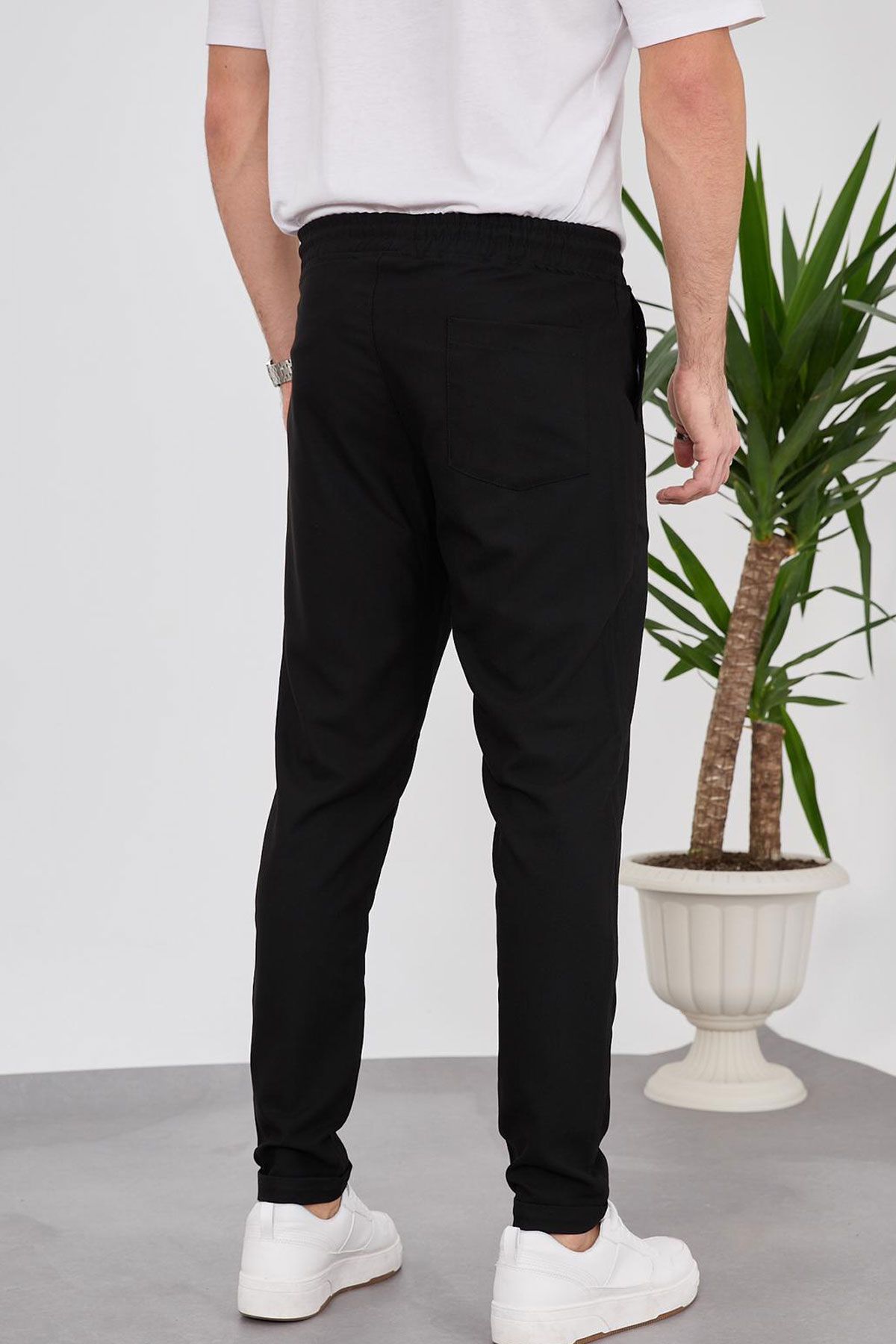 BayAygun 4014 Duble Paça Joger Düz Pantolon_Siyah resmi