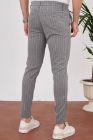 BayAygun 4013 Slim Fit İnce Çizgili Pantolon_Gri resmi