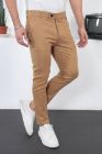 BayAygun 011 Dar Kesim Düz Sade Pantolon_Taba resmi