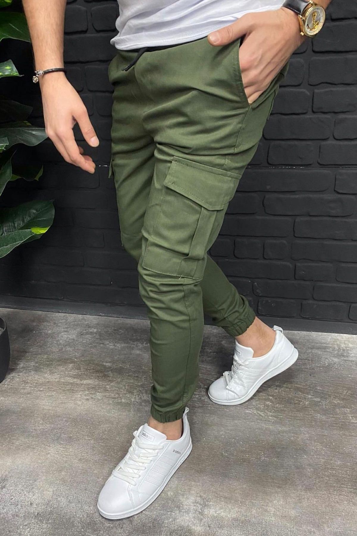 BayAygun 014 Arka Cepli Kargo Pantolon_Haki resmi