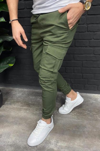 BayAygun 014 Arka Cepli Kargo Pantolon_Haki resmi