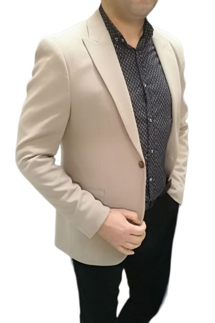 BayAygun 705 Zr Kurvaze Dar Kesim Ceket_Bej resmi