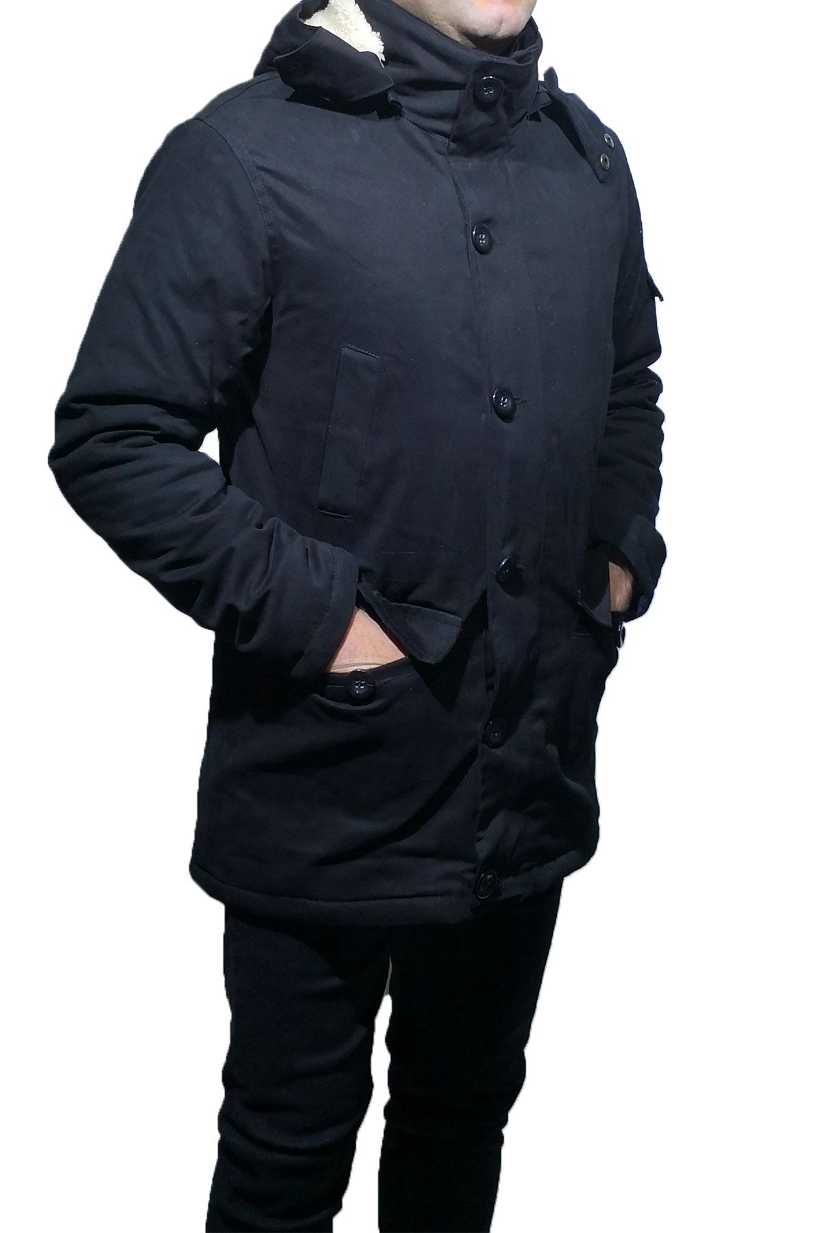 BayAygun 1341 Gabardin Dar Kesim Kaban_Siyah resmi