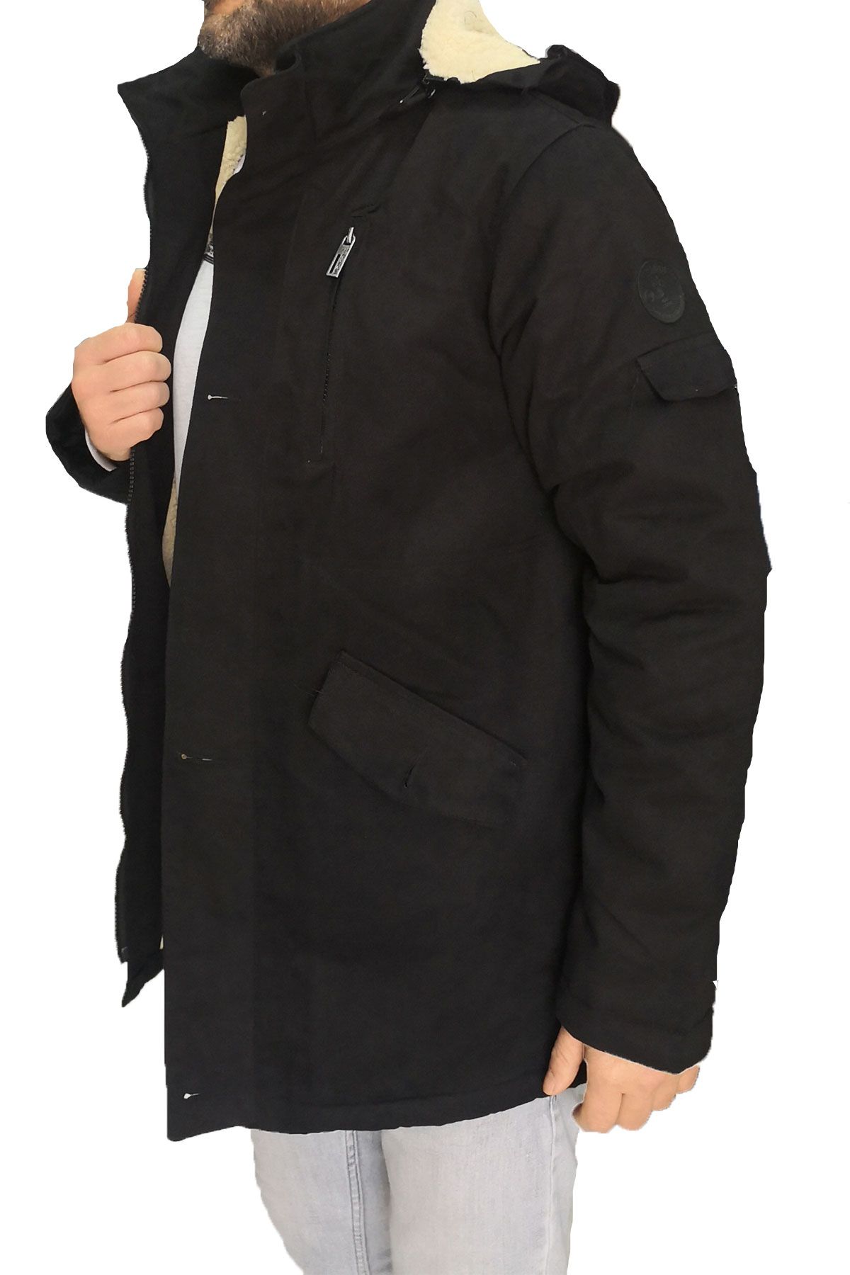 BayAygun 3125 Gabardin Dar Kesim Kaban_Siyah resmi