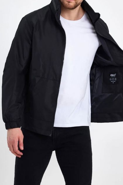 BayAygun 3033 Kapüşonlu Dik Yaka İnce Mont _Siyah resmi