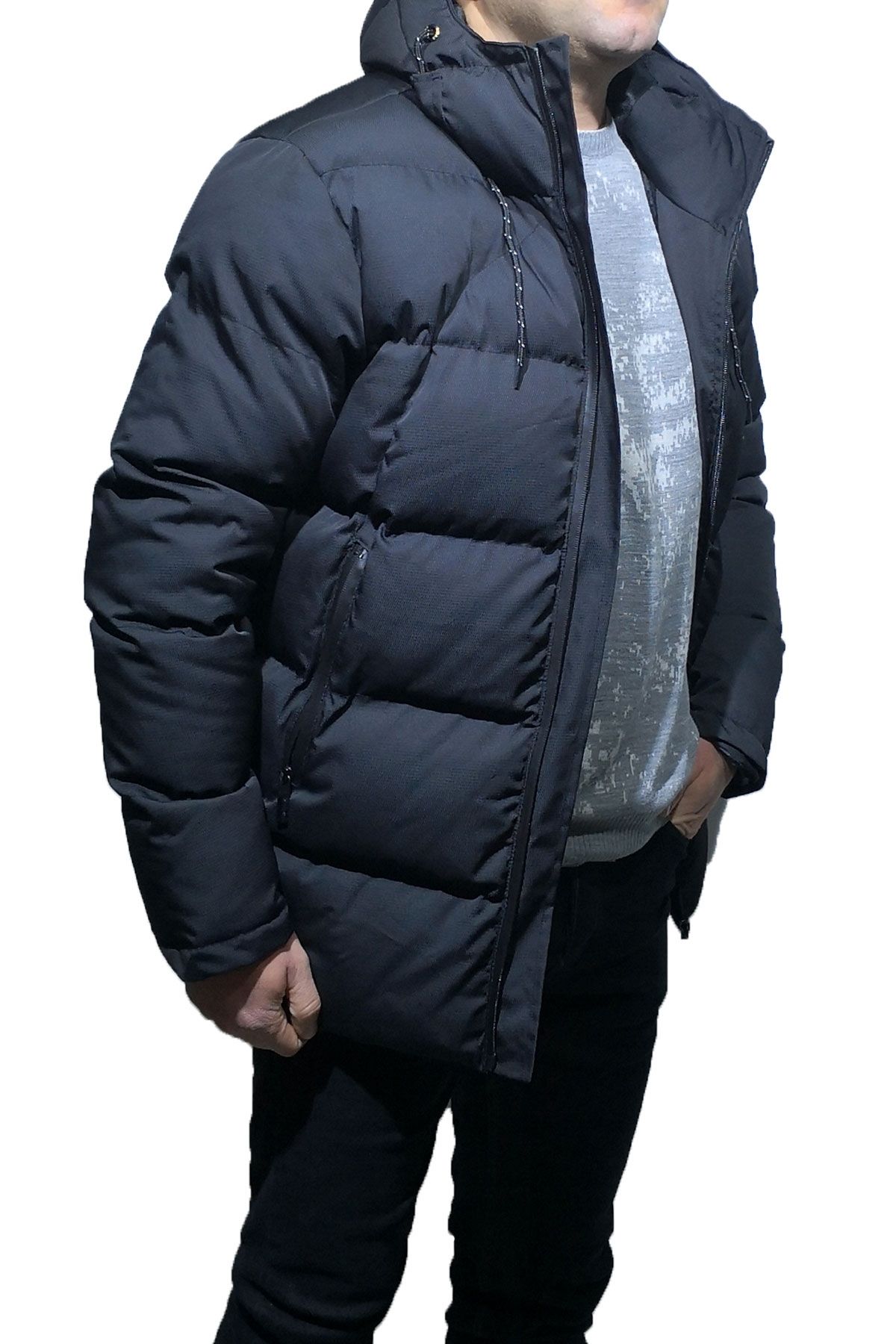 BayAygun 1011 Armulu Dar Kesim Şişme Mont_Siyah resmi