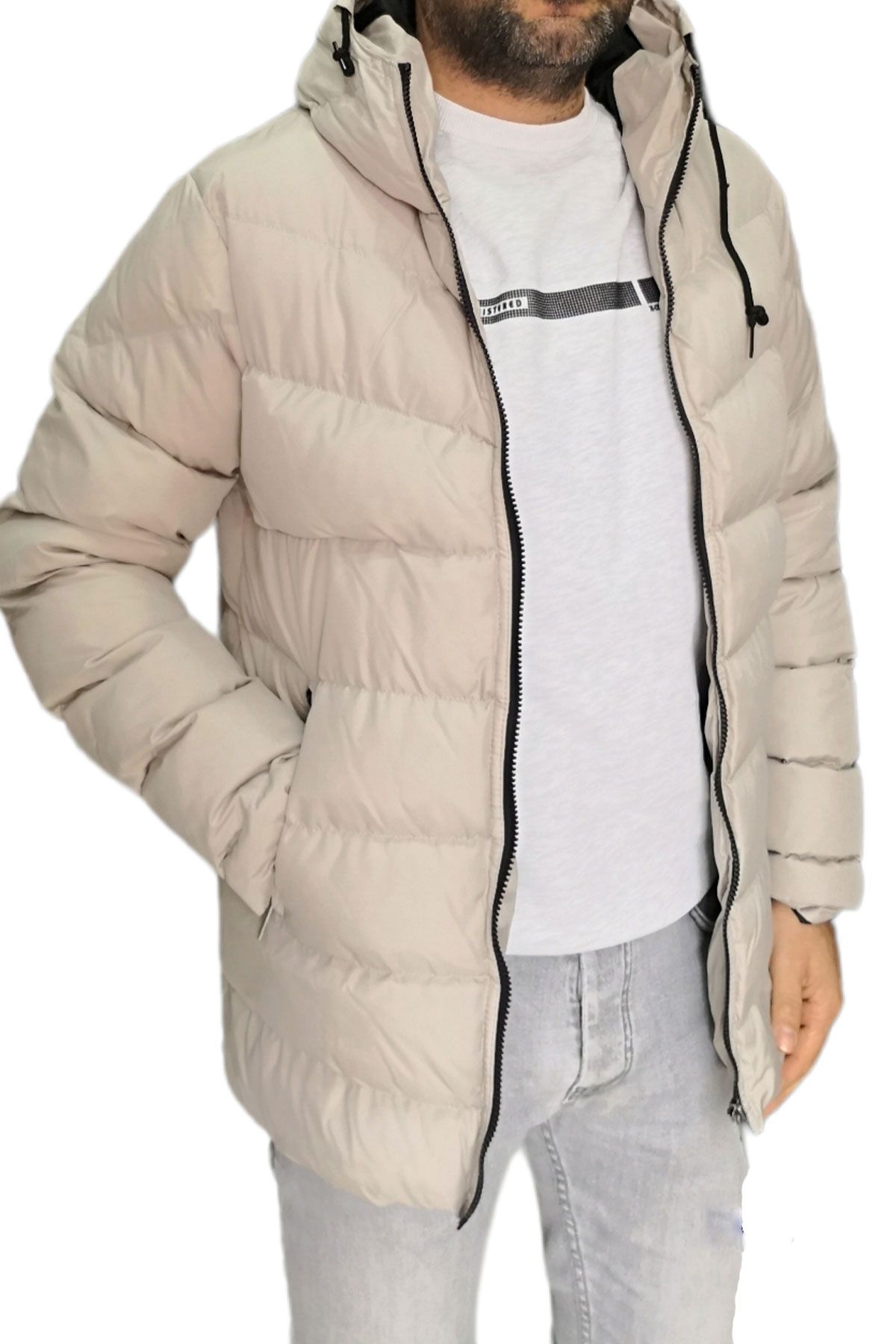 BayAygun 3126 Nk Dar Kesim Şişme Mont_Taş resmi