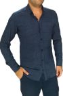 BayAygün 3046 Polyester Keten Dar Kesim Gömlek _Lacivert resmi