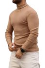 BayAygun 0207 Balıkcı Yaka Fitilli Kazak_Camel resmi