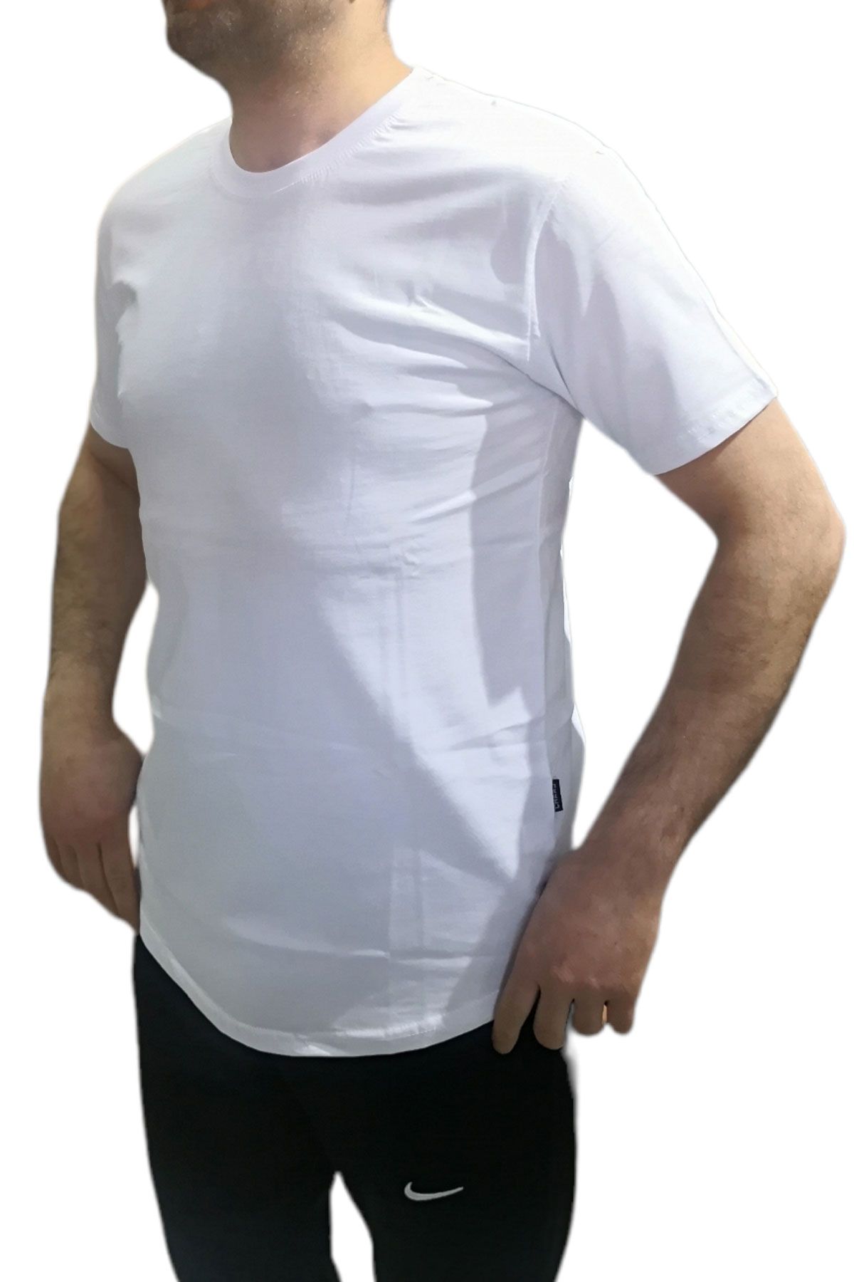 BayAygun 24/1 Sade Dar Kesim Basic Tshırt_Beyaz resmi