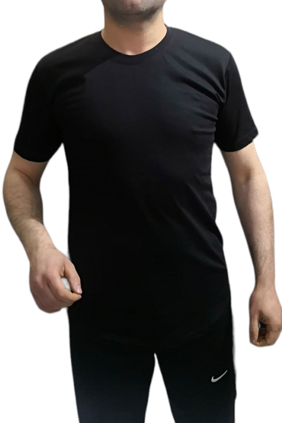 BayAygun 24/1 Sade Dar Kesim Basic Tshırt_Siyah resmi