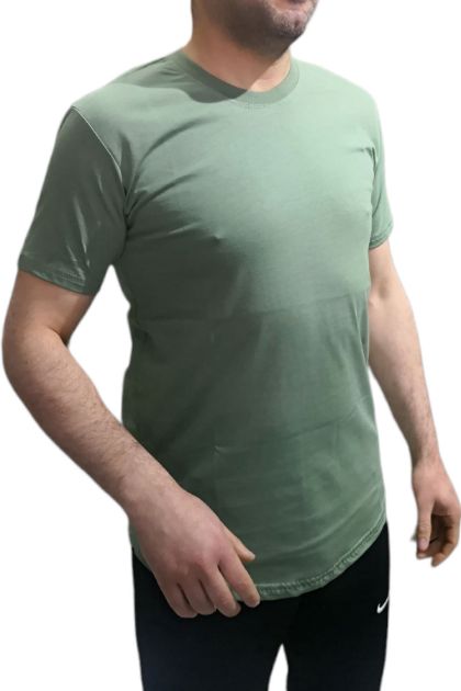 BayAygun 24/1 Sade Dar Kesim Basic Tshırt_Yeşil resmi
