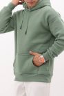 BayAygun 4199 Kapüşonlu Şardonlu Sade Sweatshırt_Yeşil resmi