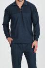 BayAygun 4130 Yakalı Fermuarlı Parcalı Örme Sweatshırt_Koyu Mint resmi