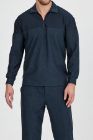 BayAygun 4130 Yakalı Fermuarlı Parcalı Örme Sweatshırt_Koyu Mint resmi