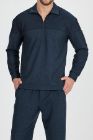 BayAygun 4130 Yakalı Fermuarlı Parcalı Örme Sweatshırt_Koyu Mint resmi