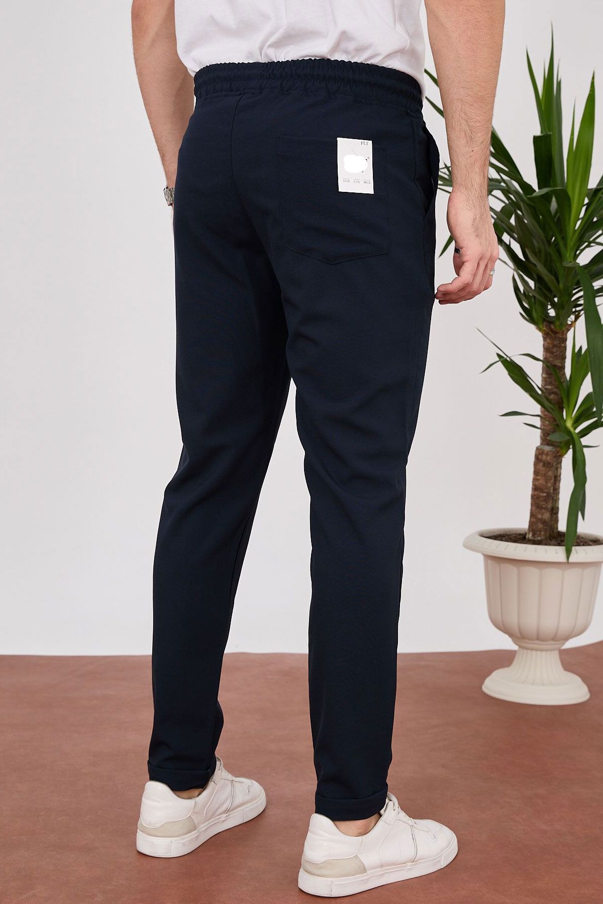BayAygun 4093 Duble Paça Battal Joger Düz Pantolon_Lacivert resmi