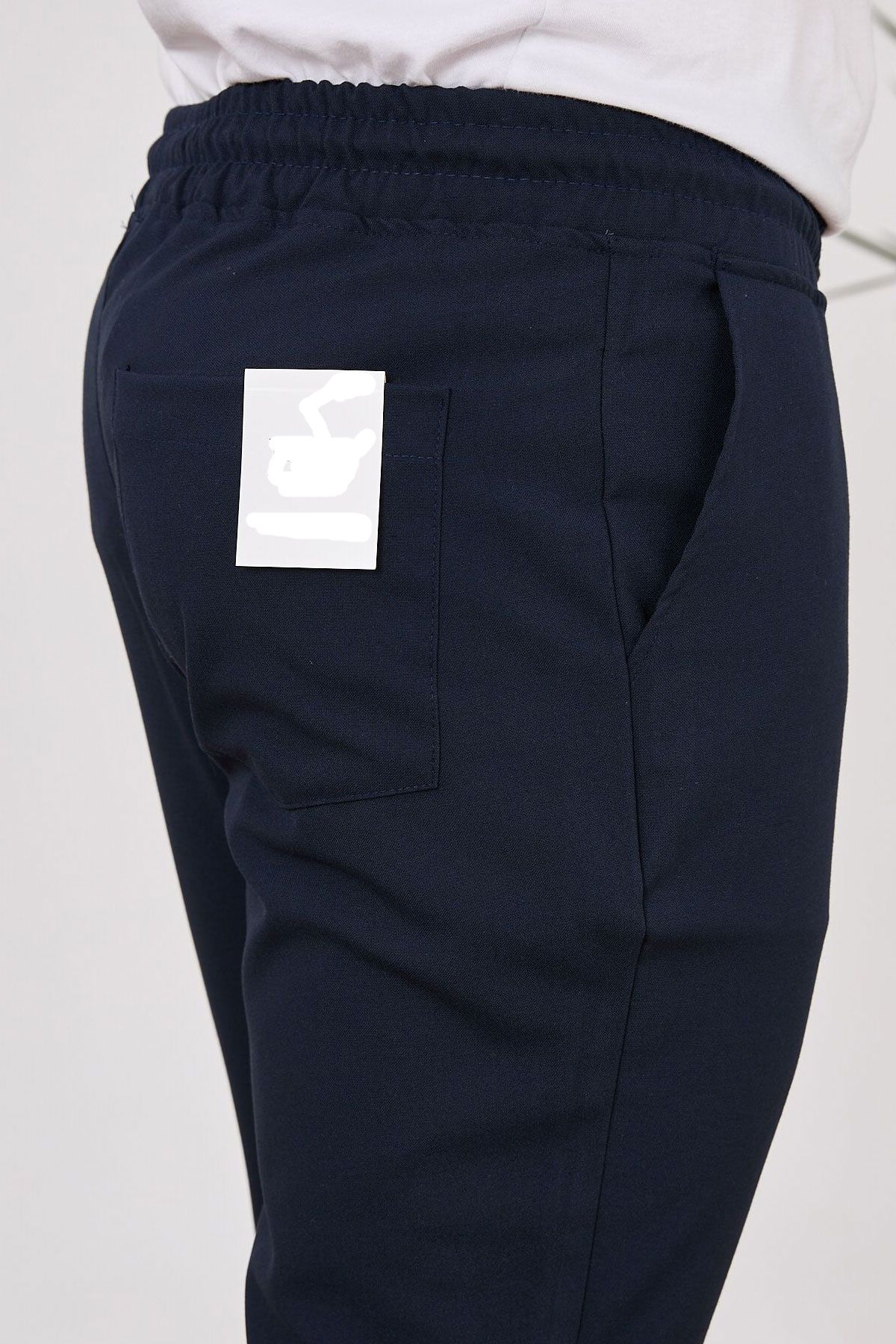 BayAygun 4093 Duble Paça Battal Joger Düz Pantolon_Lacivert resmi