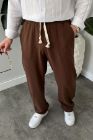 BayAygun 5070 Baggy Joger Keten Pantolon_Kahve resmi
