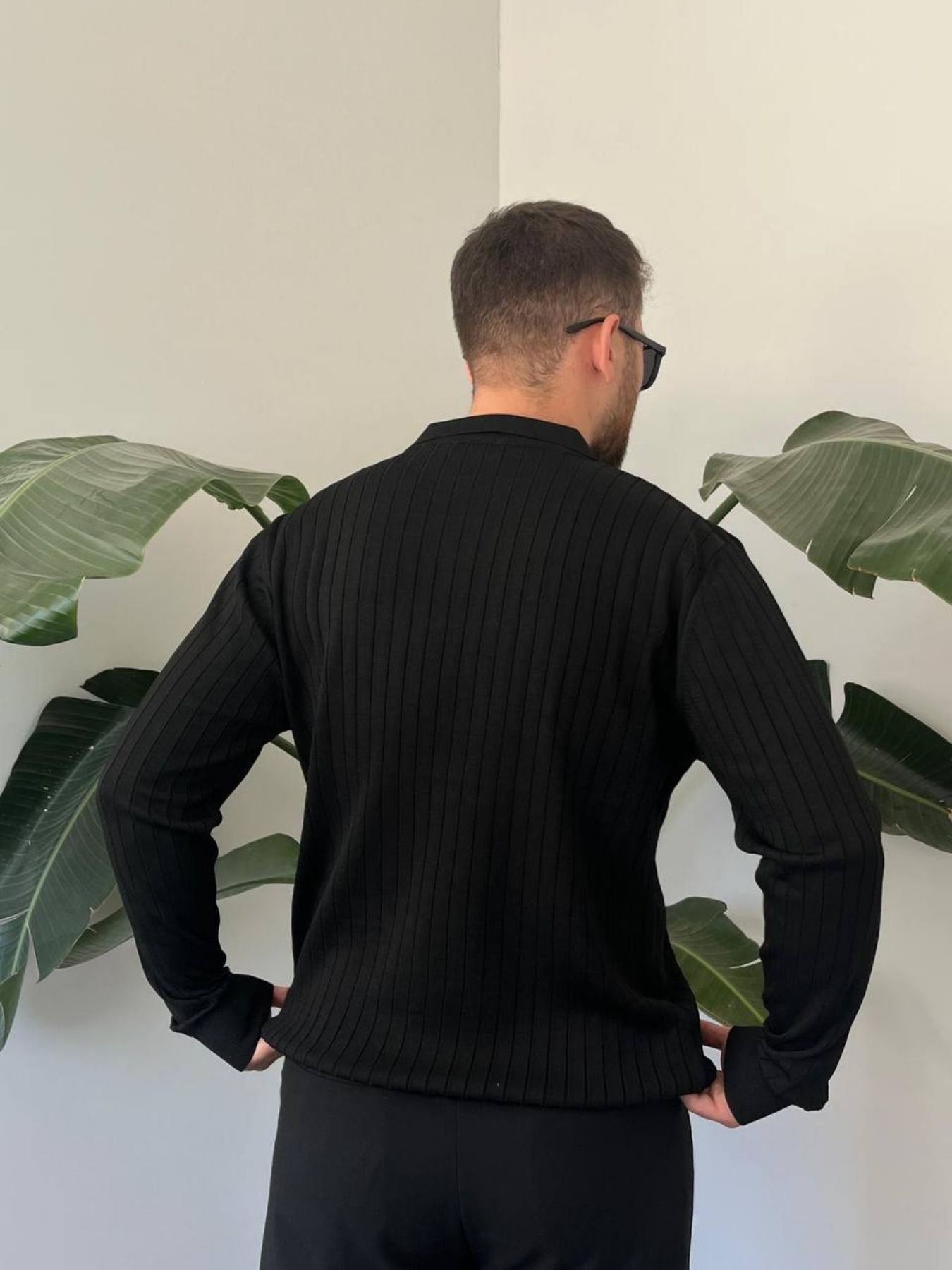 BayAygun 6540 Polo V Pat Yaka Kazak_Siyah resmi