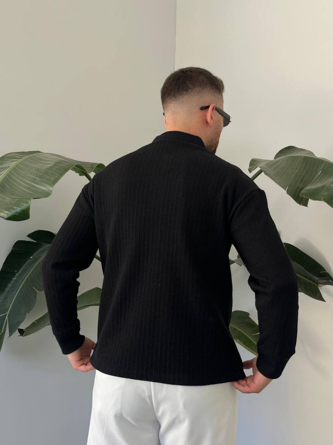 BayAygun 5104 Fermuarlı Yakalı Örme Mont _Siyah resmi