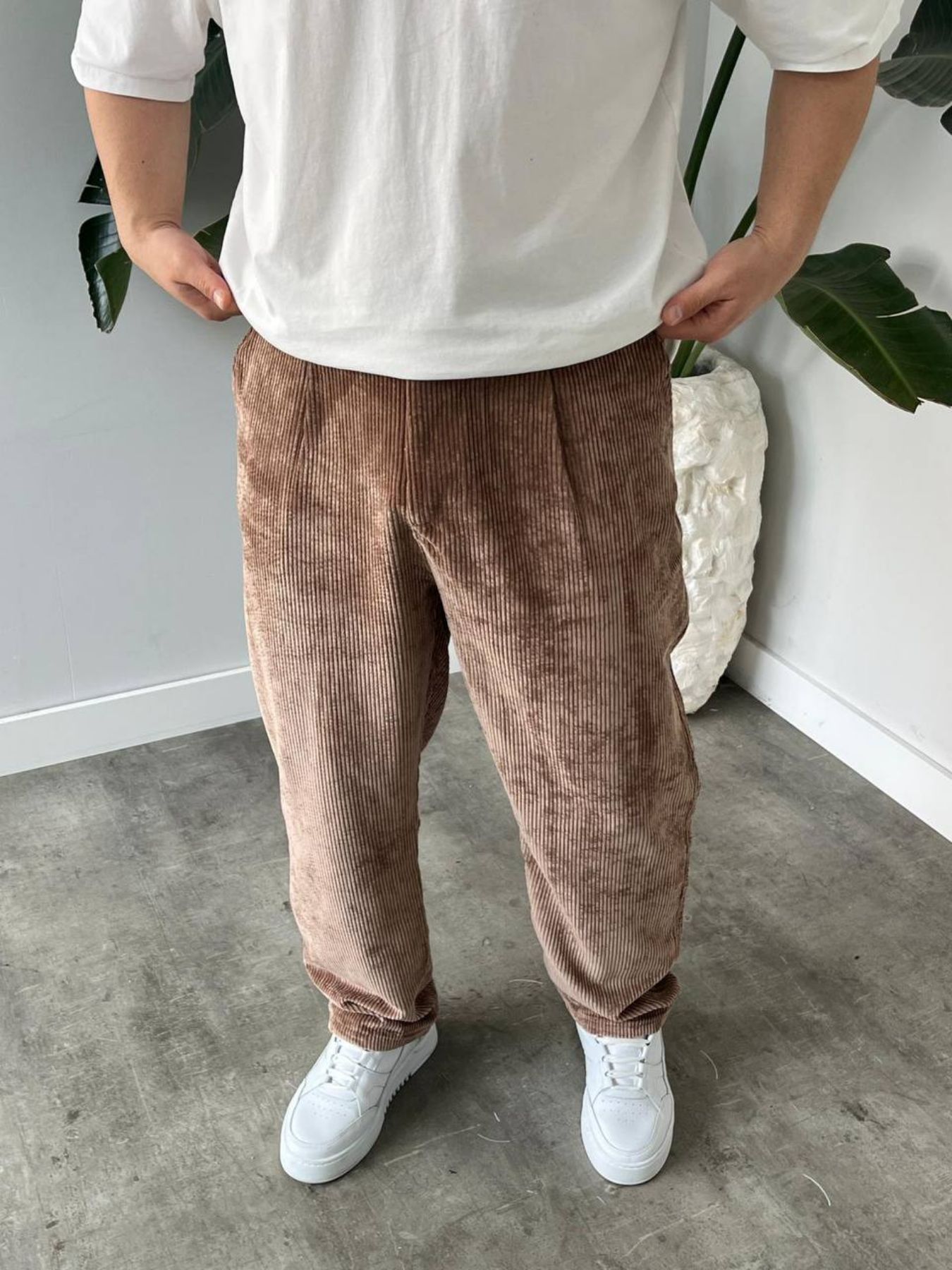 BayAygun 5113 Baggy Fitilli Kadife Pantolon_Açık Kahve resmi