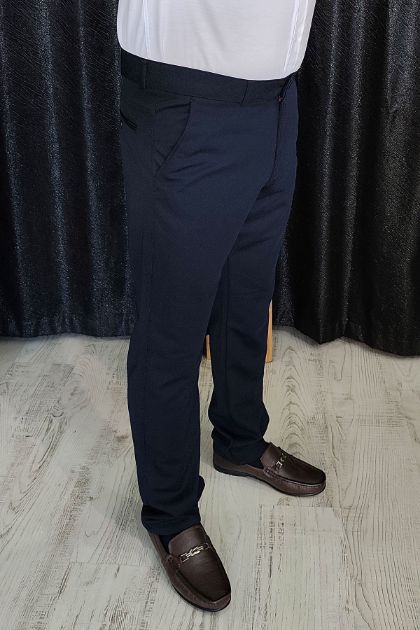 BayAygun 0510 Nokta Desenli Dar Kesim Pantolon _Lacivert resmi